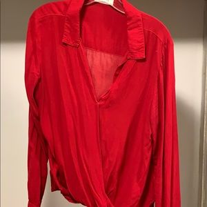 Bella Dahl red blouse